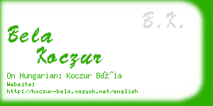 bela koczur business card